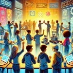 Students in Coding competition