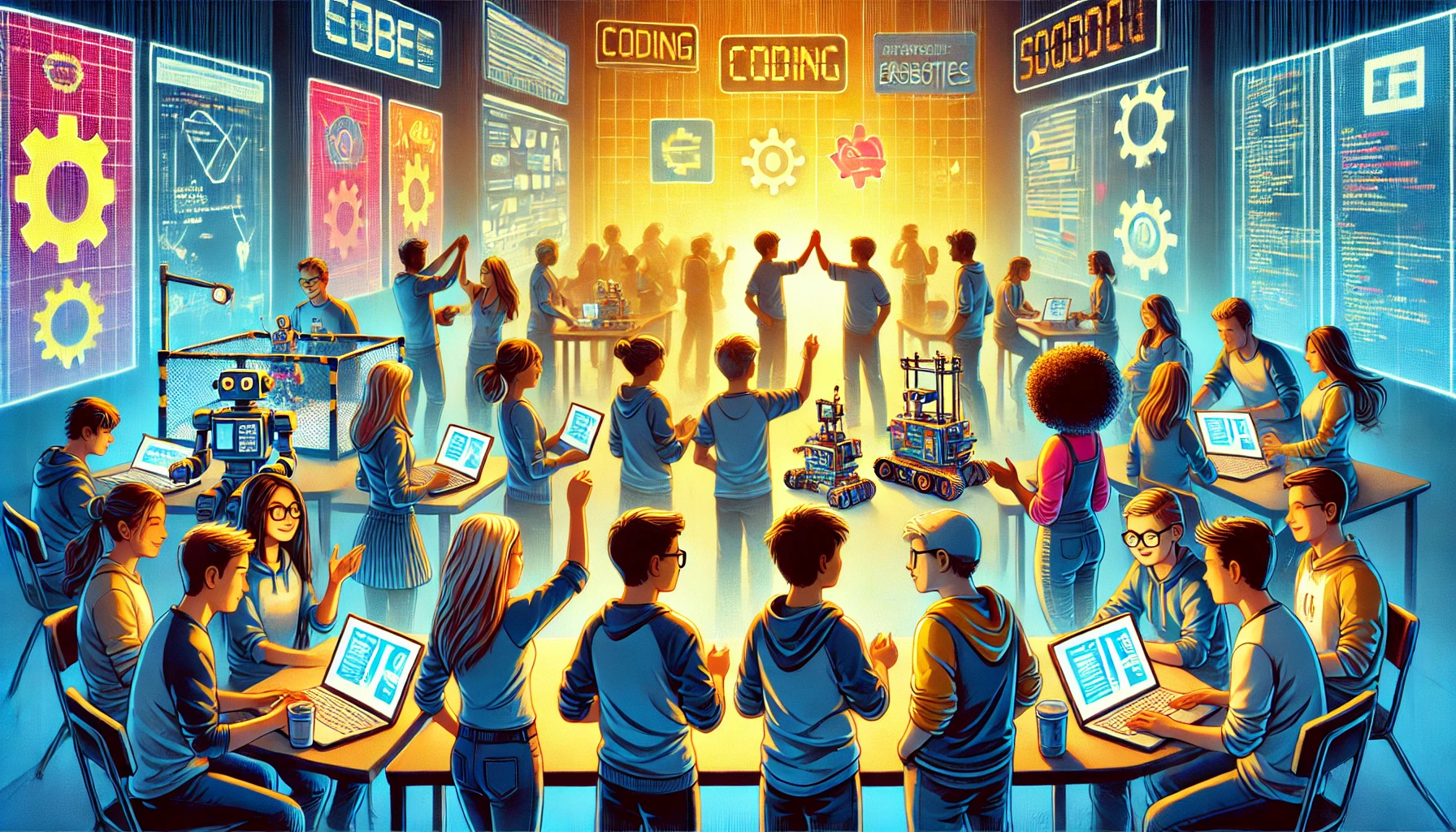 Students in Coding competition