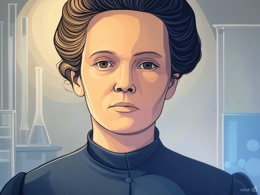 Marie Curie Illustration