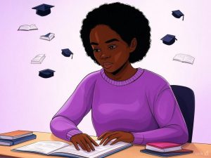 Student studying for college prep exams